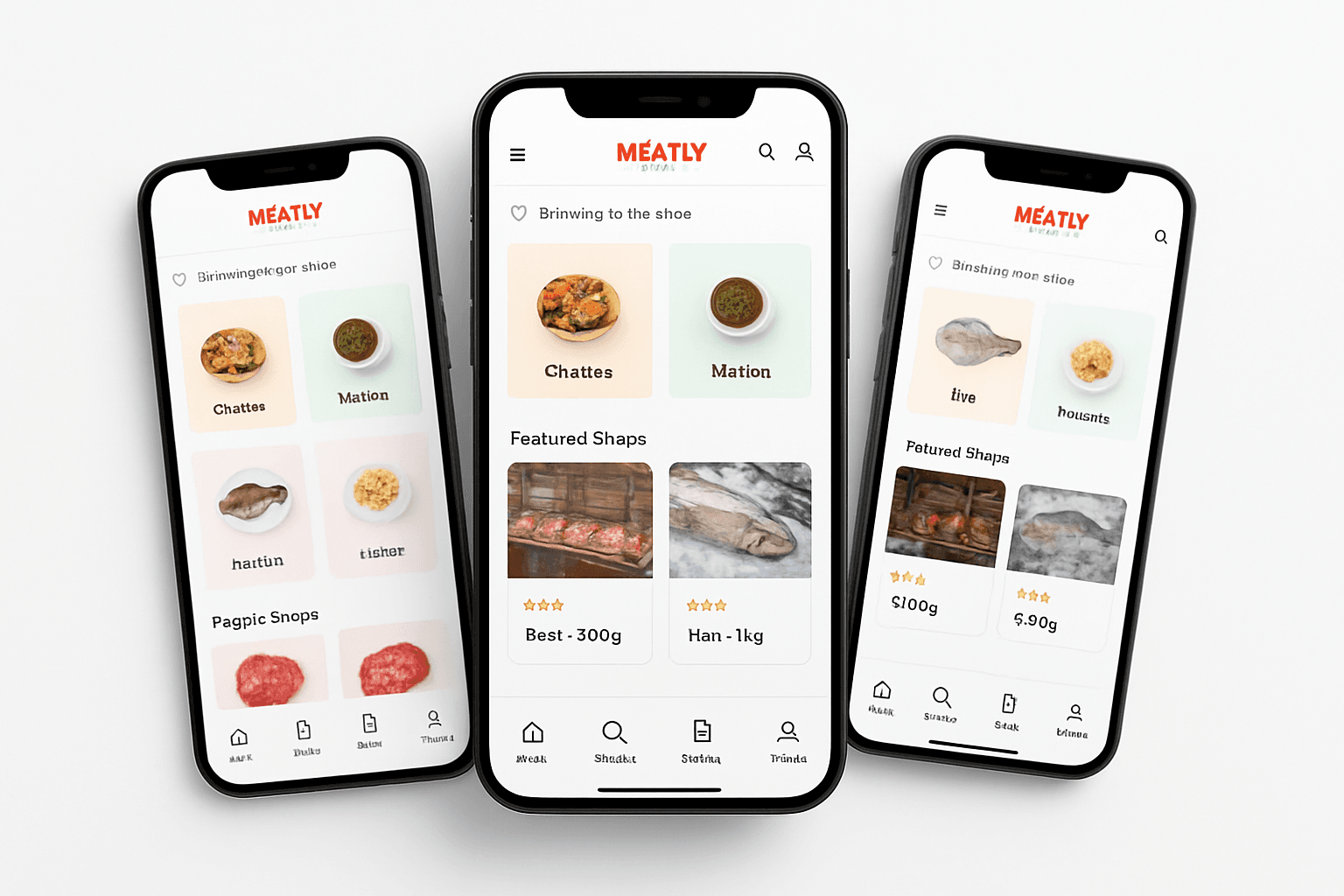 MEATLY app mockup
